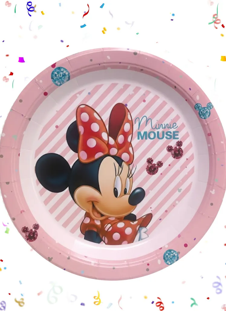 10 Platos Minnie Fiesta Cumpleaños