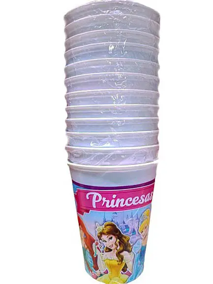 10 Vasos Princesas Fiesta Cumpleaños