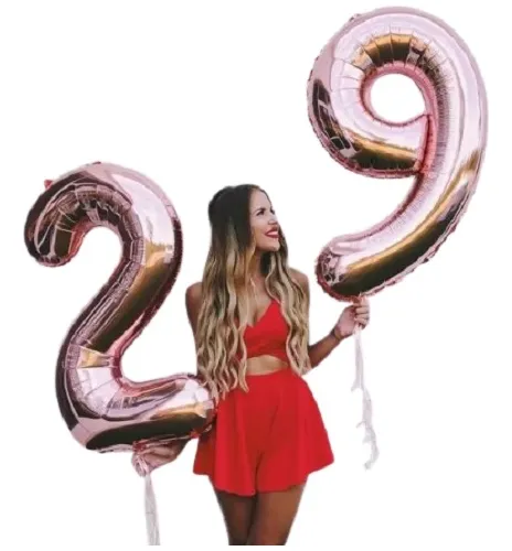 Globo De Número Grande Metalizado Rumba Fiesta Cumpleaños